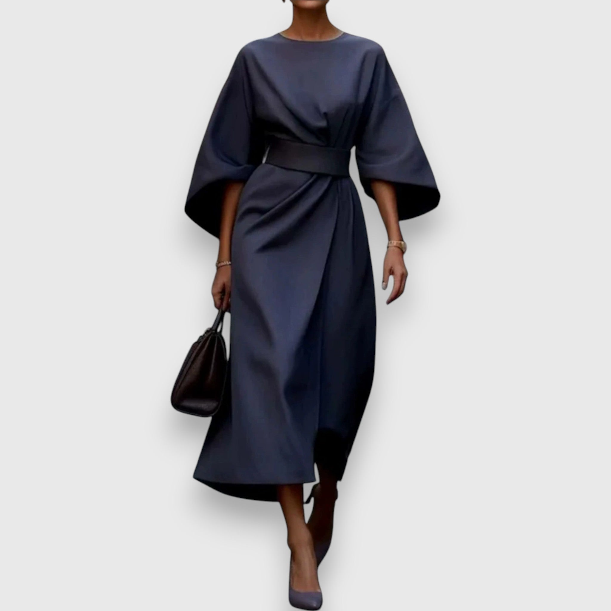Celestine | Structured Midi Dress with Kimono Sleeves