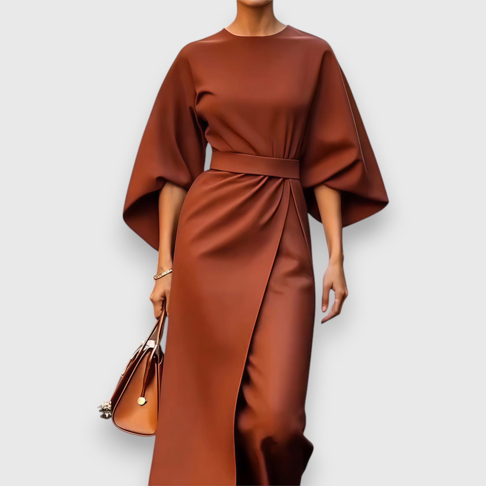 Celestine | Structured Midi Dress with Kimono Sleeves