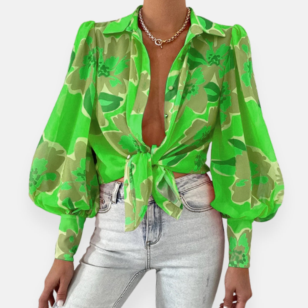 Anella | Tied Floral Blouse