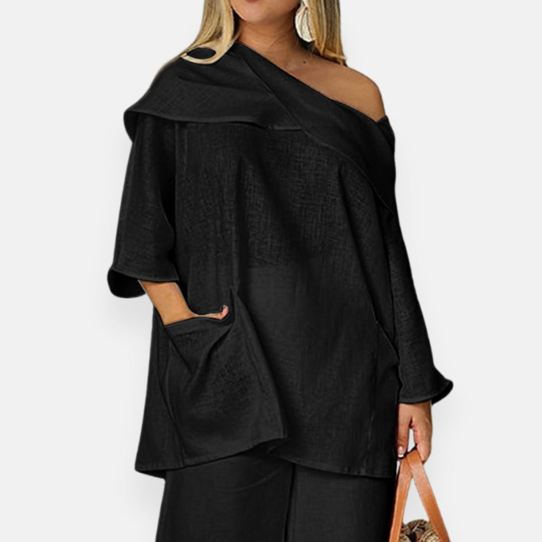Alina | Asymmetrical Fluid Blouse
