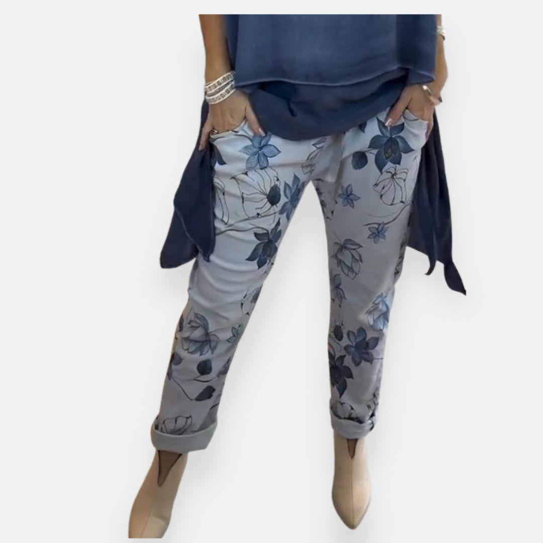 Zoeline | Flowing Floral Print Pants