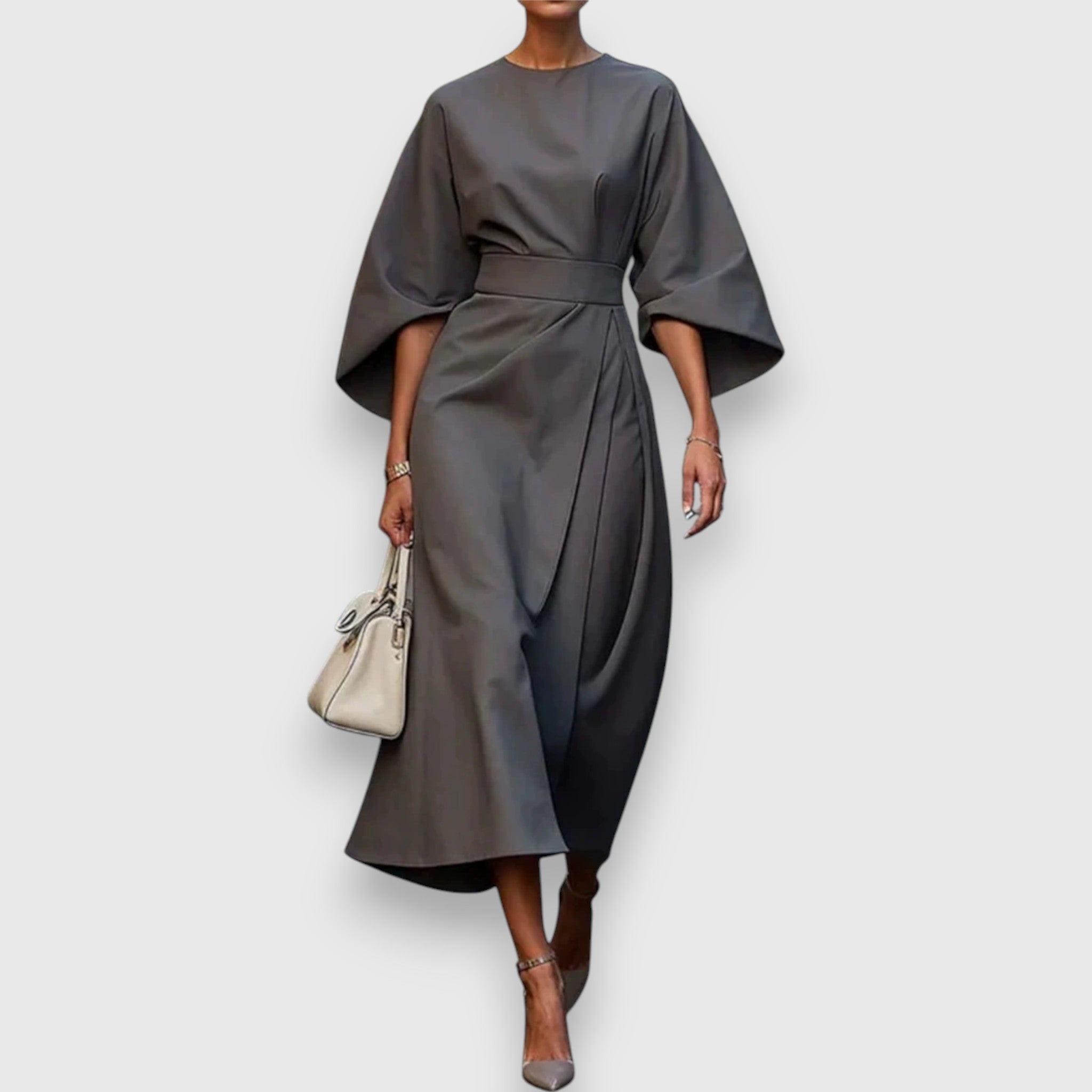 Celestine | Structured Midi Dress with Kimono Sleeves