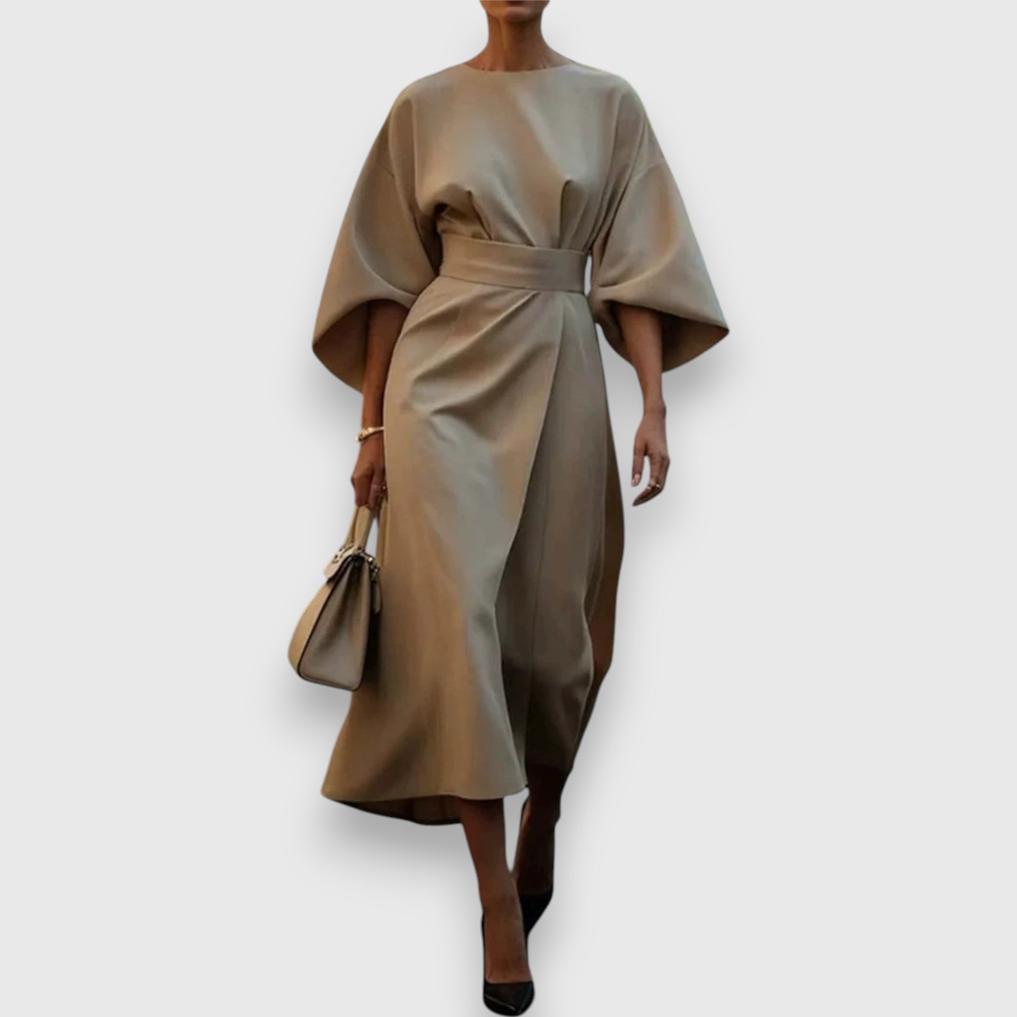 Celestine | Structured Midi Dress with Kimono Sleeves