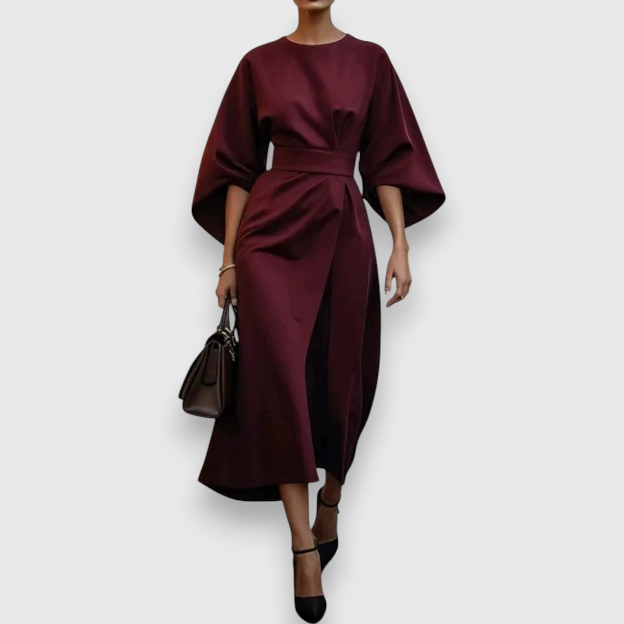 Celestine | Structured Midi Dress with Kimono Sleeves