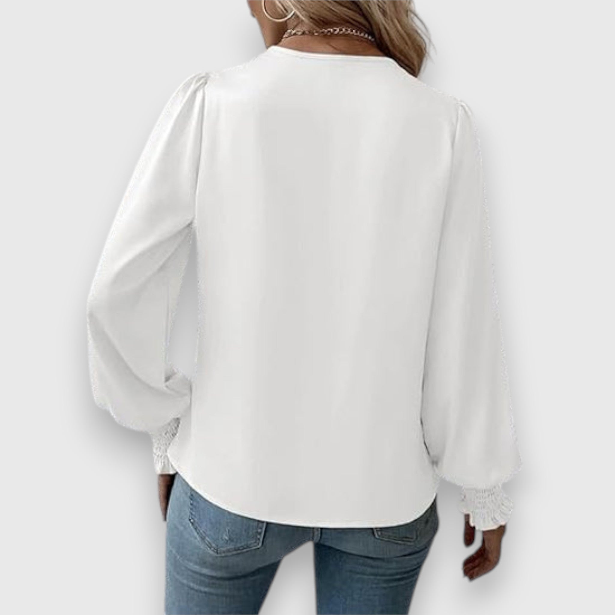 Lilou | Satin Blouse with Draped Collar
