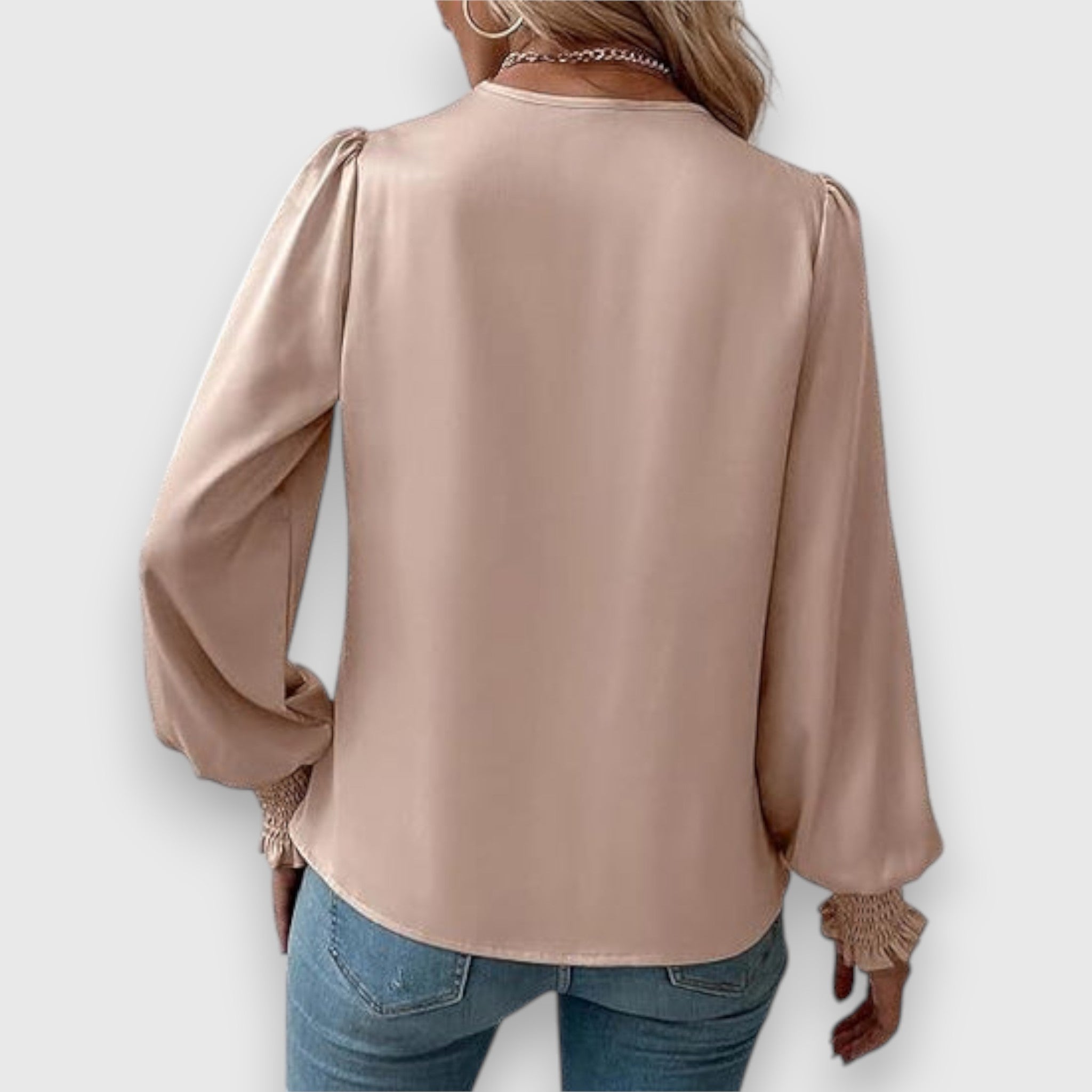 Lilou | Satin Blouse with Draped Collar