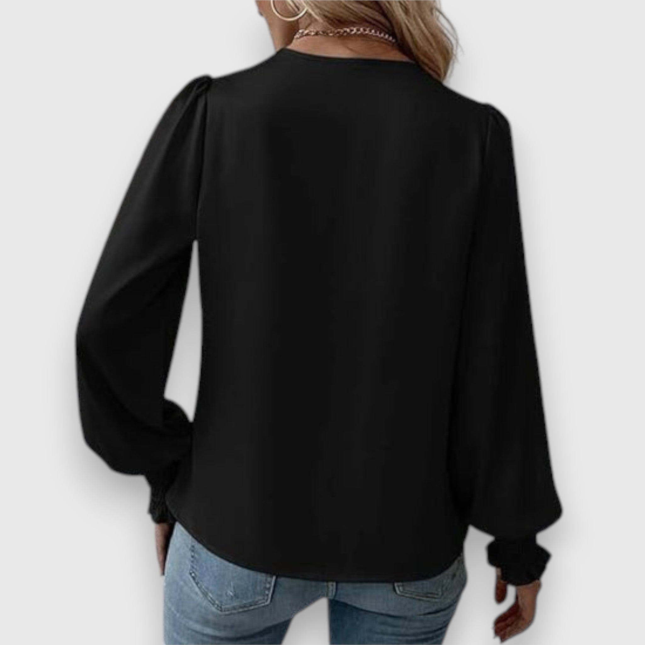Lilou | Satin Blouse with Draped Collar