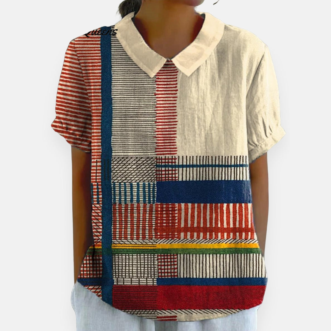 Anita | Fluid Midi Dress with Fine Stripes