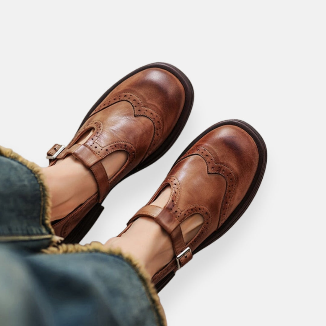 Velda | Leather Mary Janes