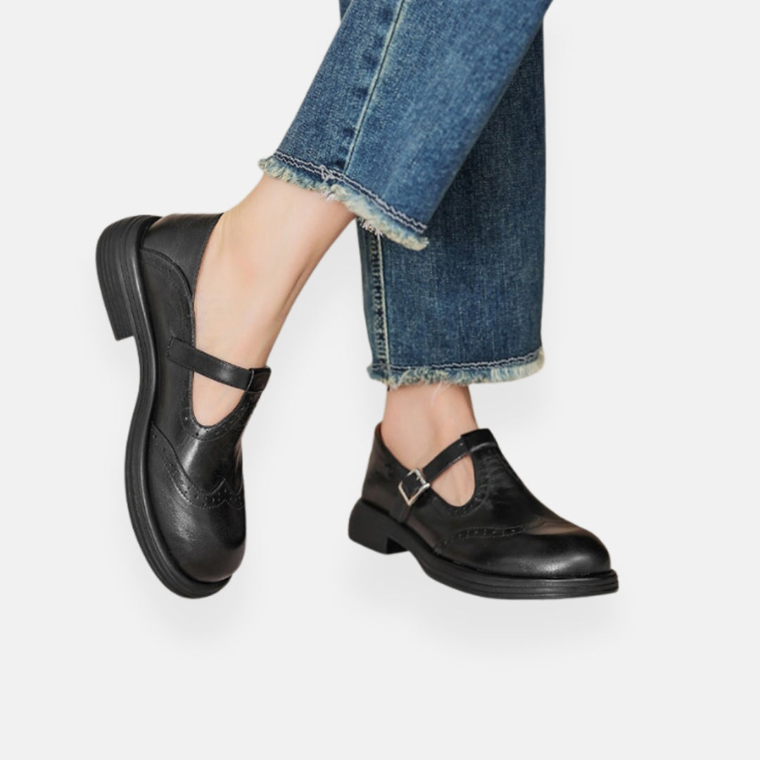Velda | Leather Mary Janes