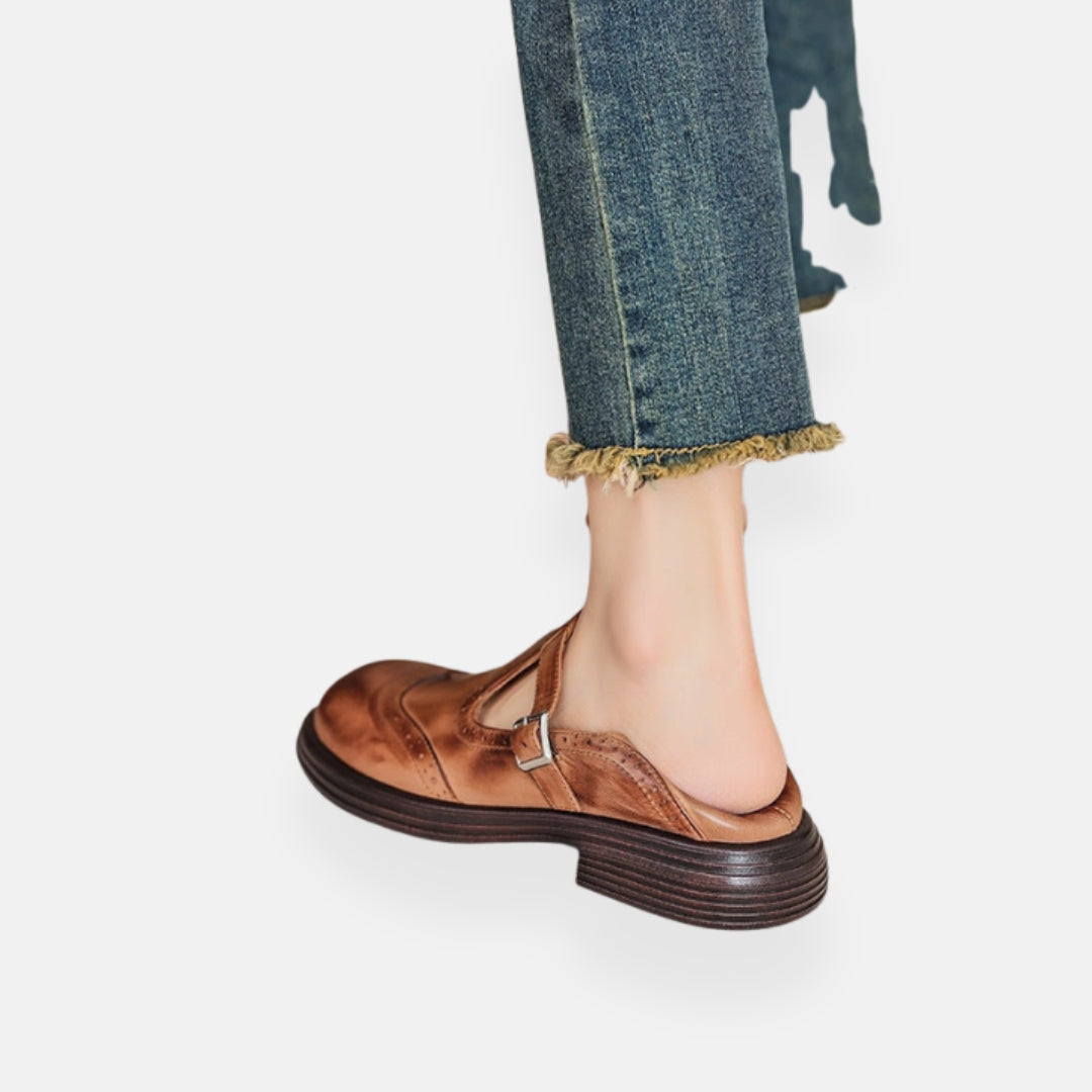 Velda | Leather Mary Janes
