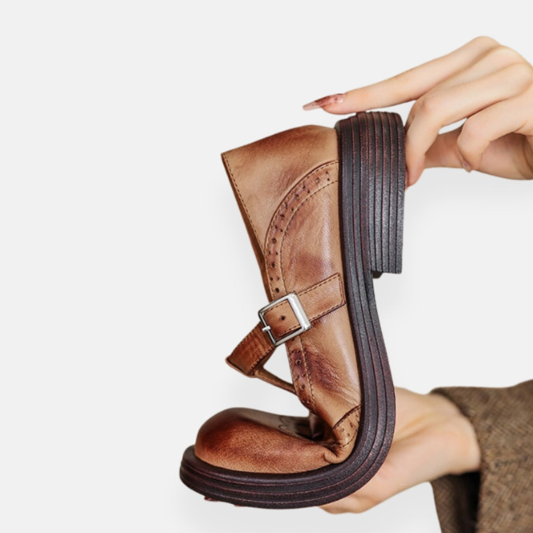 Velda | Leather Mary Janes