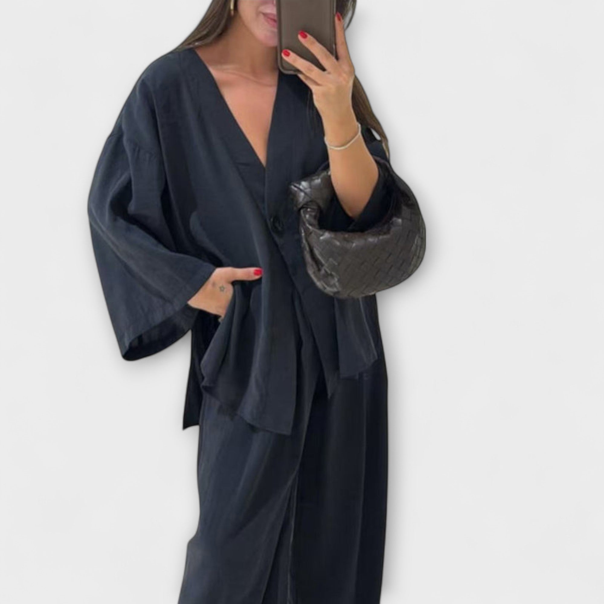 Jacqueline | Casual Set V-Neck Top and Pants
