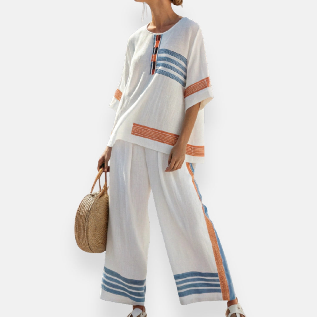 Lucille | Tunisian Collar Set with Woven Bands
