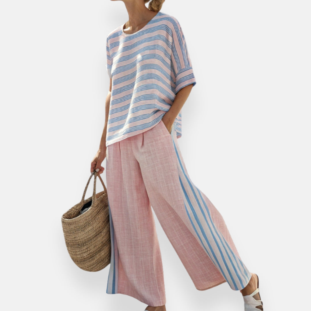 Aveline | Loose-Fitting Striped Ensemble