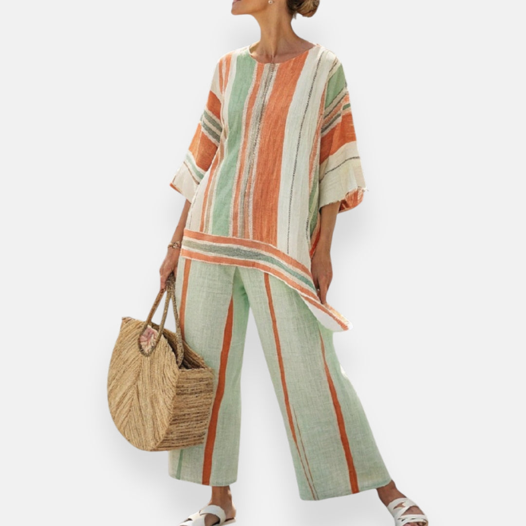 Ursule | Loose-fit Irregular Striped Set