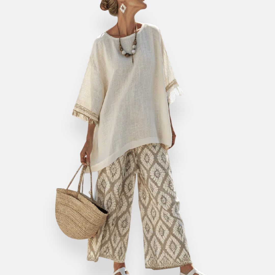 Diane | Straight Set with Bohemian Print