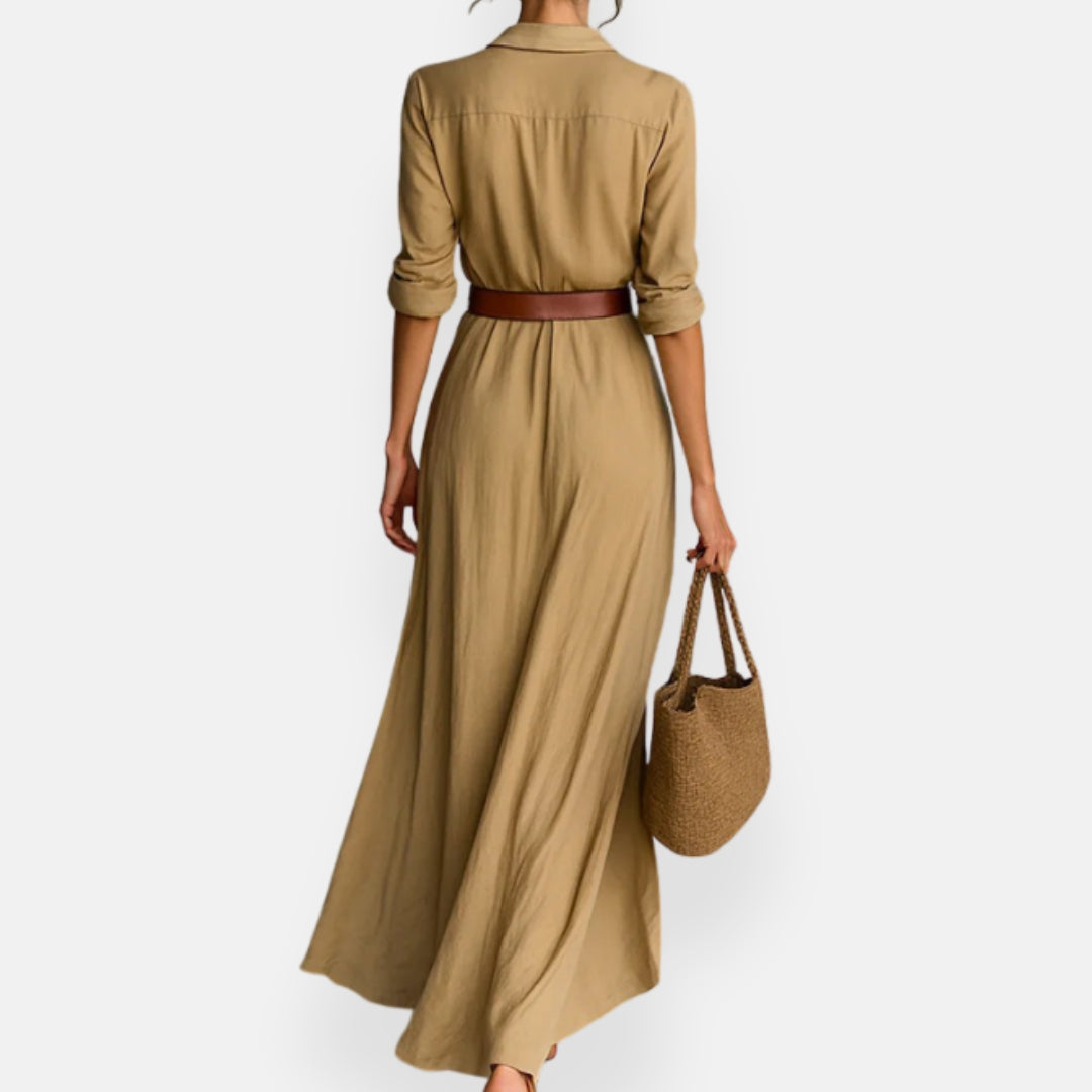 Éliora | Belted Long Wrap Dress