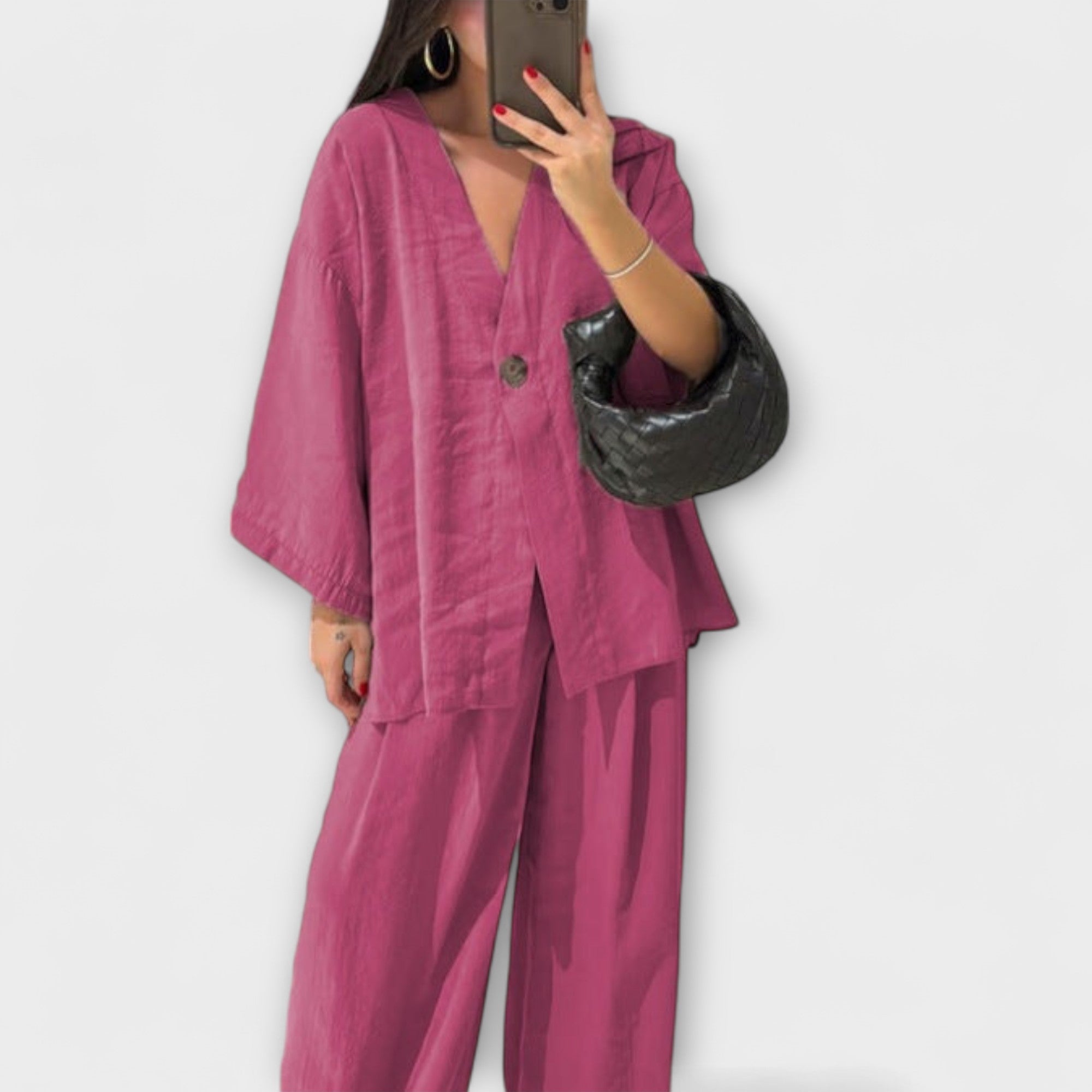 Jacqueline | Casual Set V-Neck Top and Pants