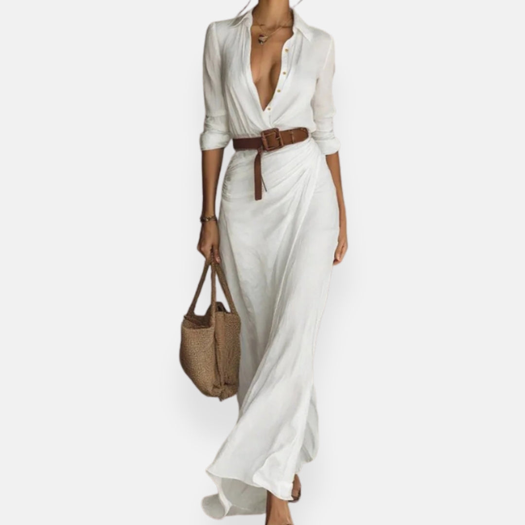 Éliora | Belted Long Wrap Dress