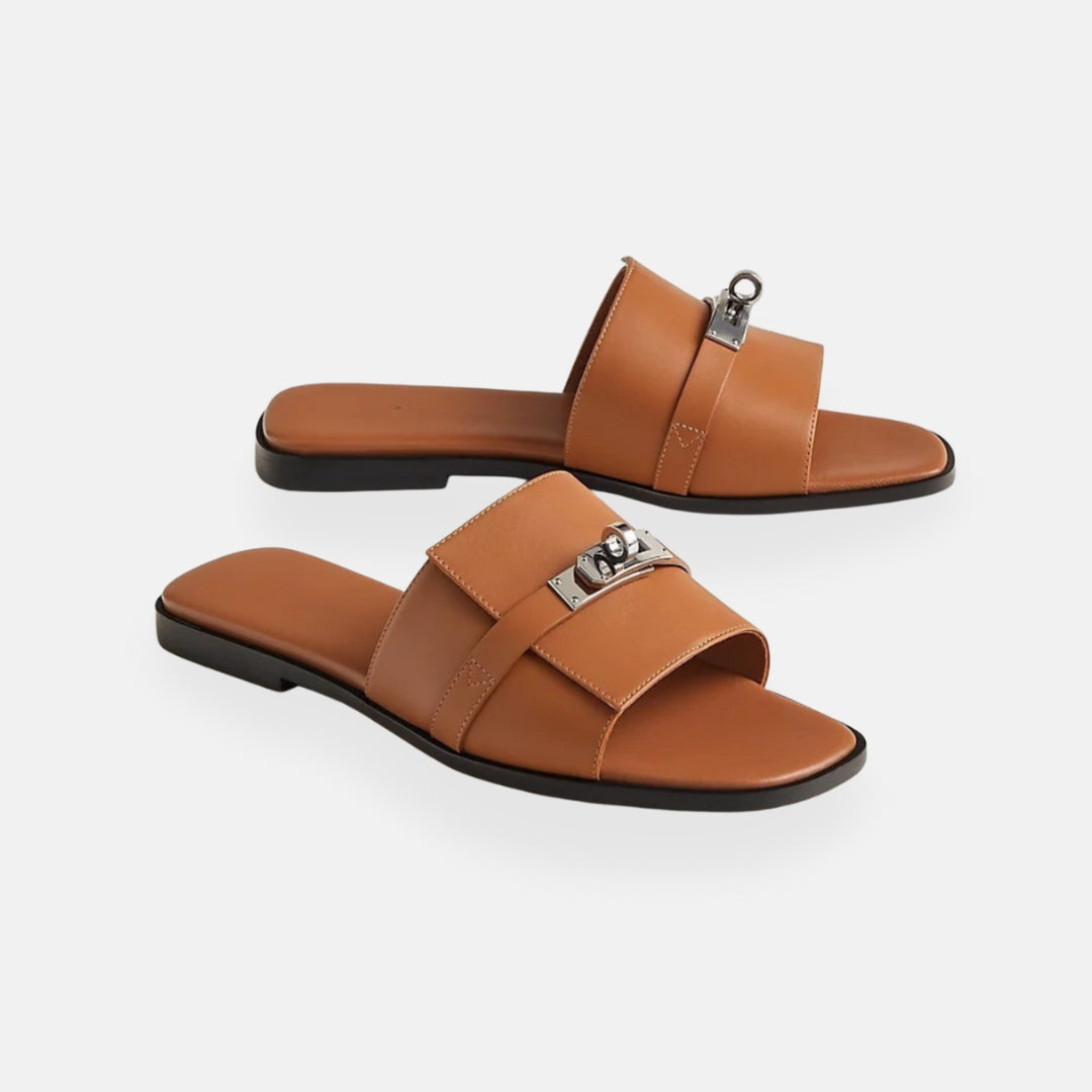 Aria | Elegant Black Mules with Jewel Detail