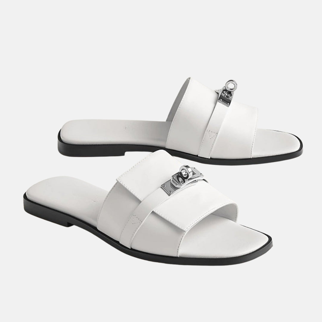 Aria | Elegant Black Mules with Jewel Detail