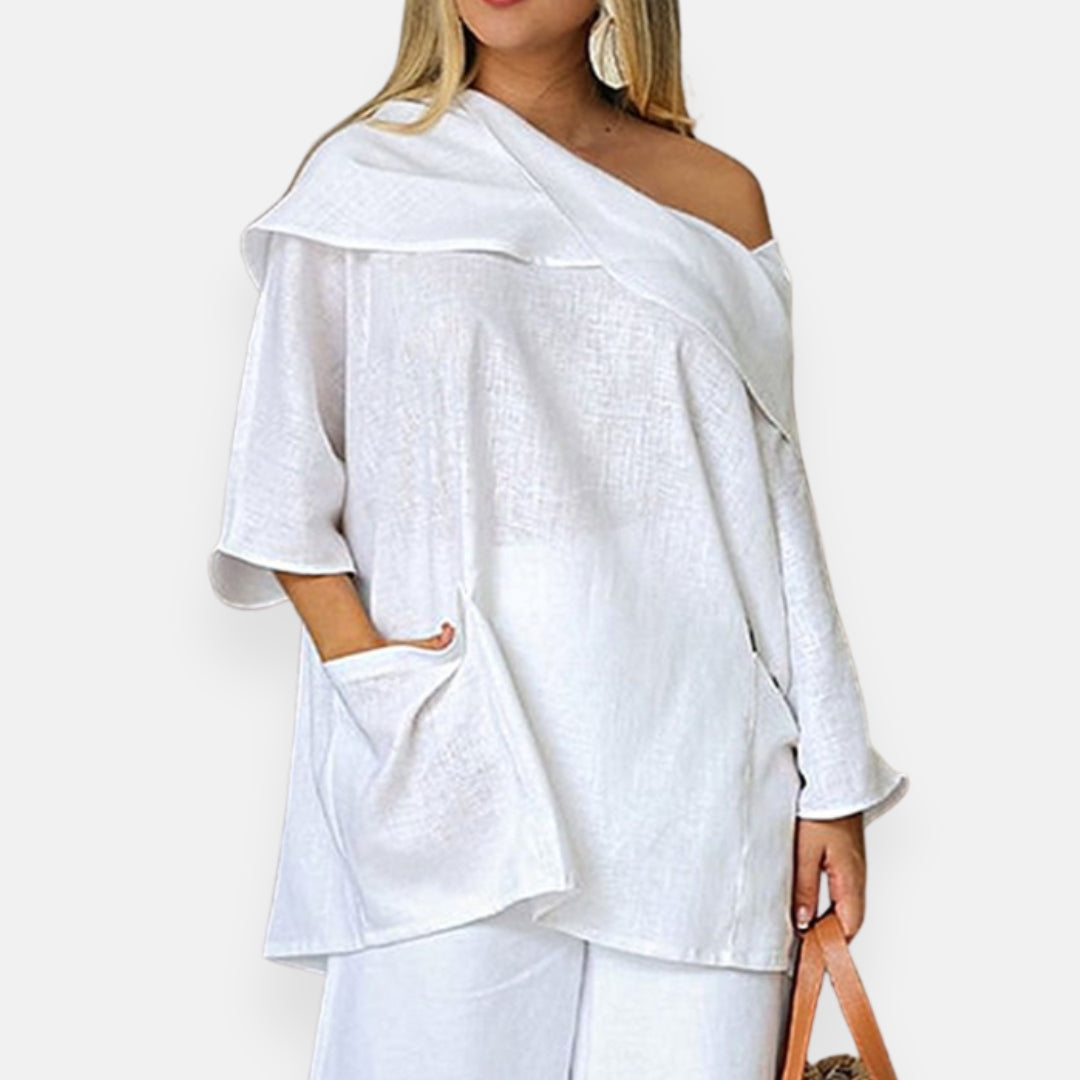 Alina | Asymmetrical Fluid Blouse