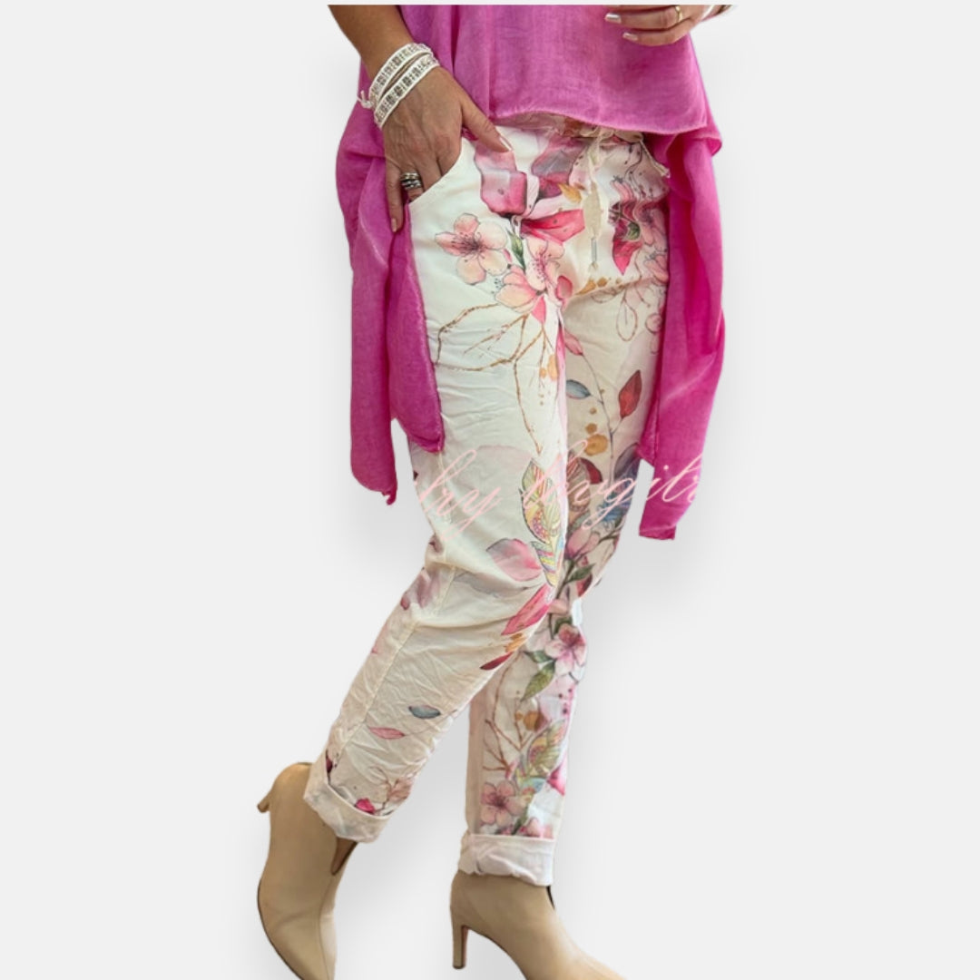 Zoeline | Flowing Floral Print Pants