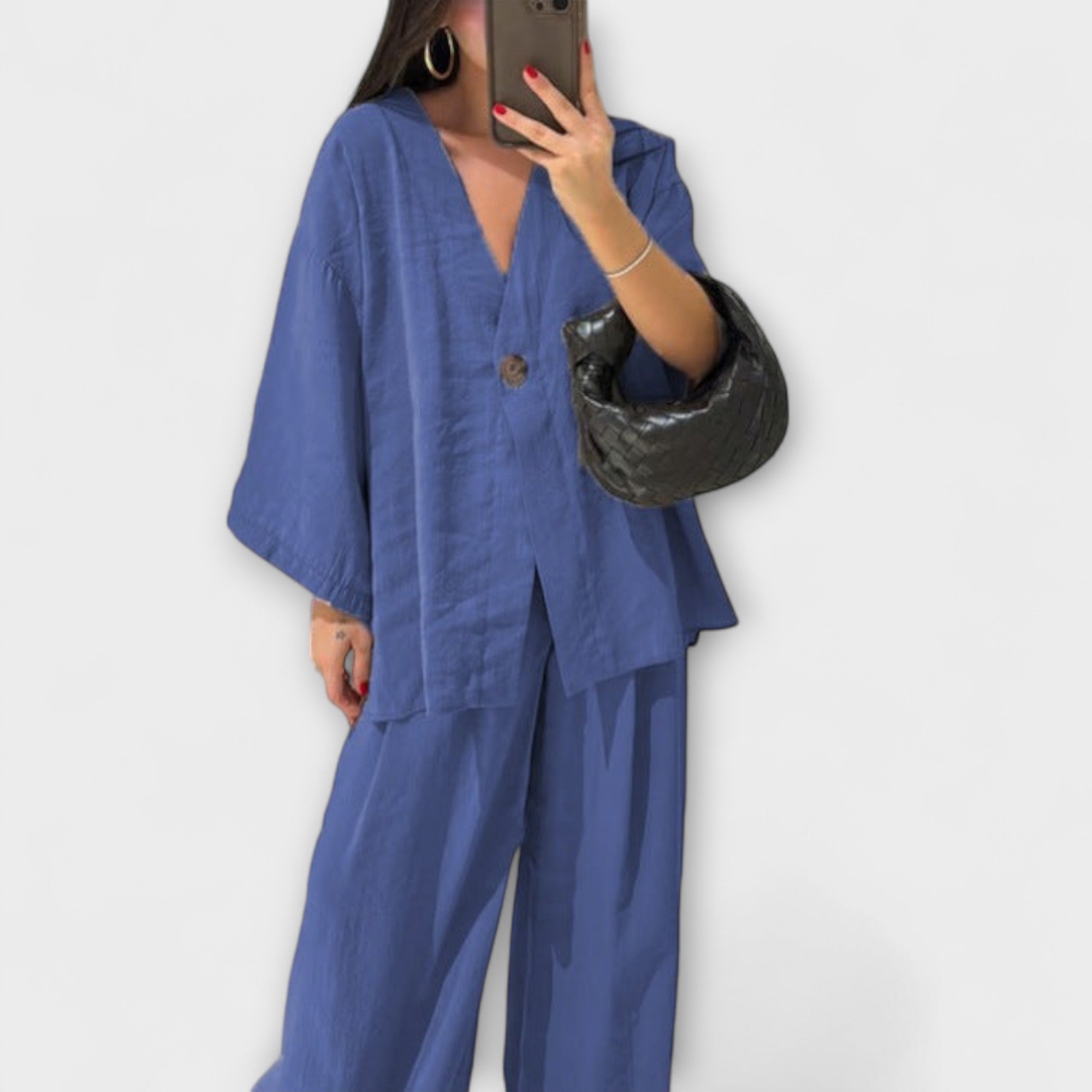 Jacqueline | Casual Set V-Neck Top and Pants