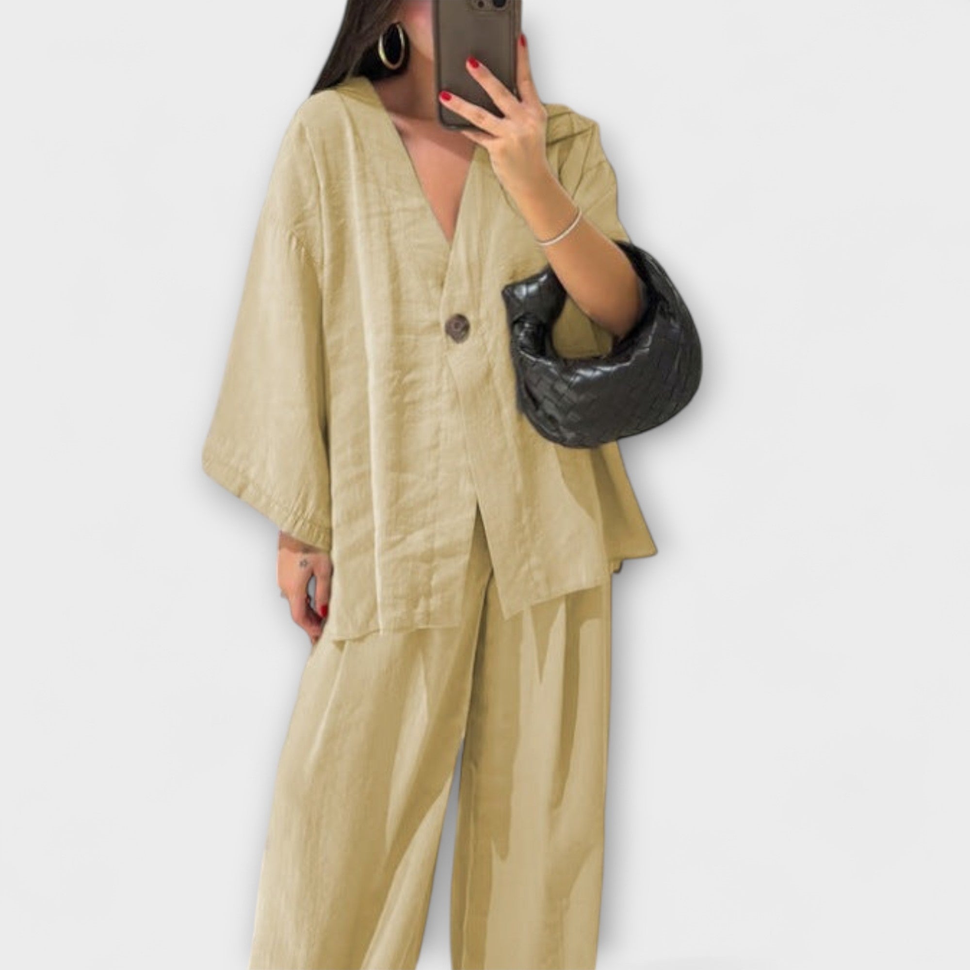 Jacqueline | Casual Set V-Neck Top and Pants