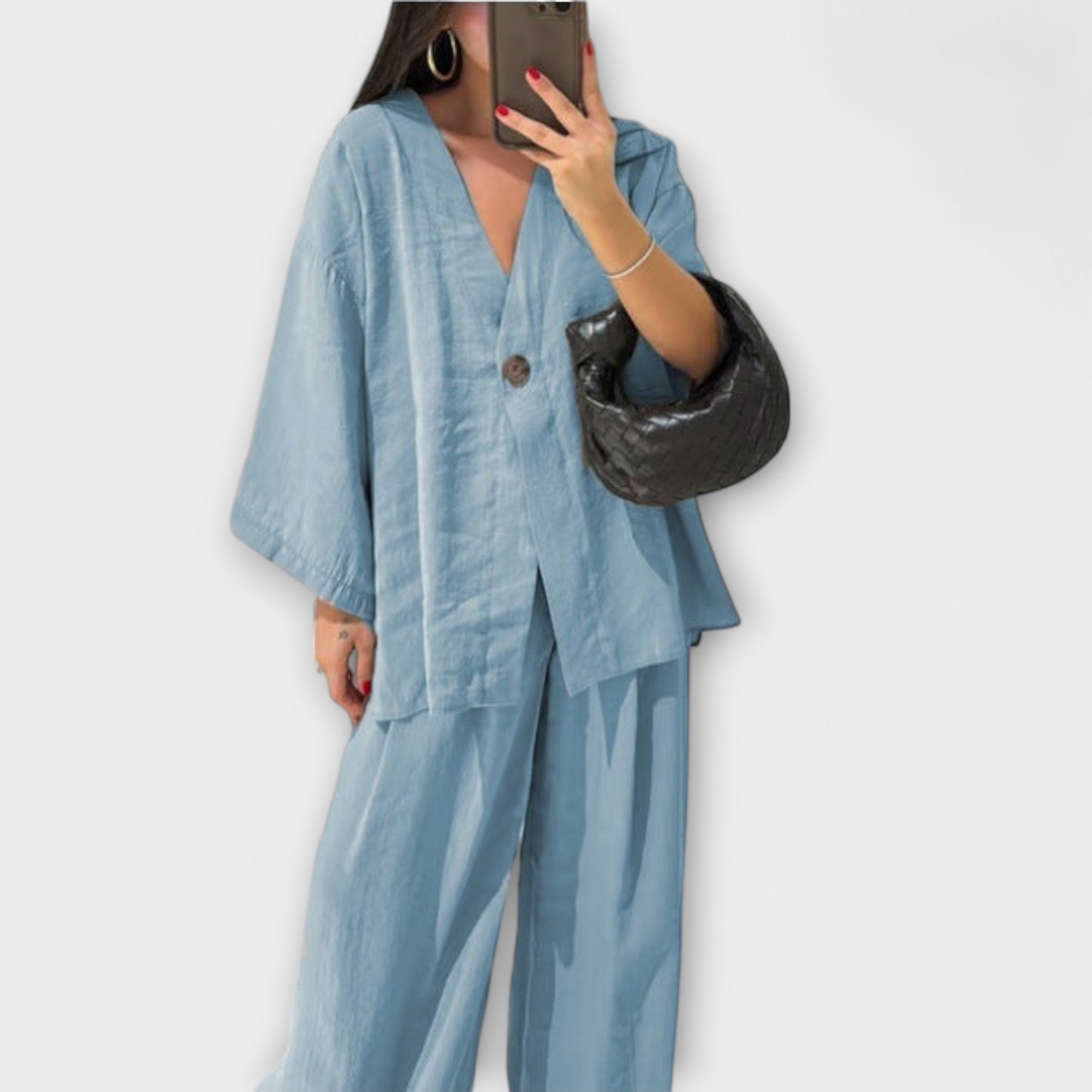 Jacqueline | Casual Set V-Neck Top and Pants