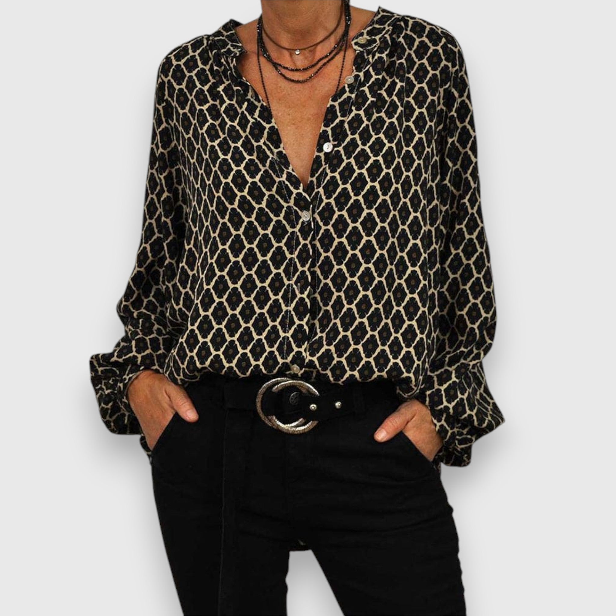 Jana | Chic Printed Fluid Blouse