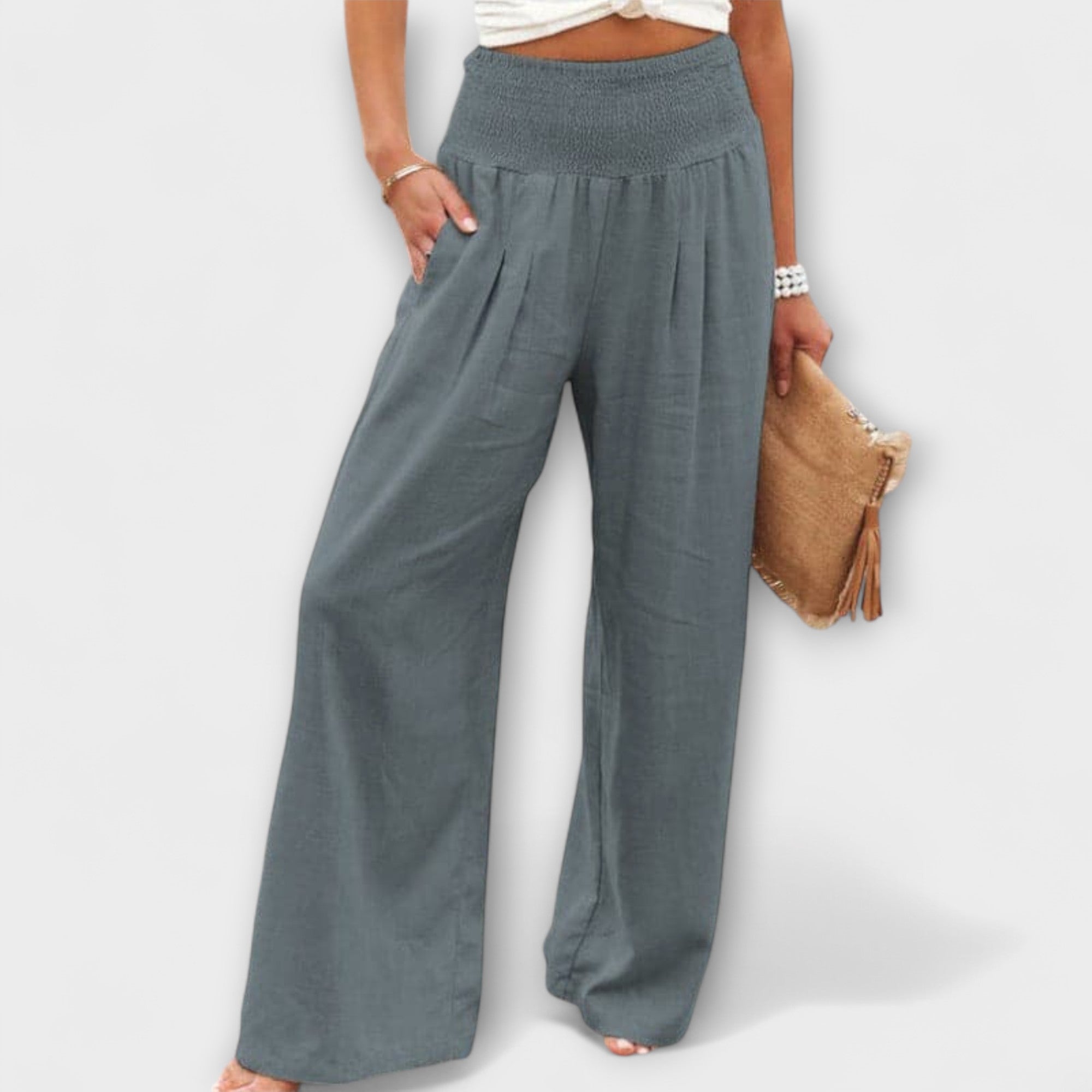 Thearya | Casual Wide-Leg Linen Pants