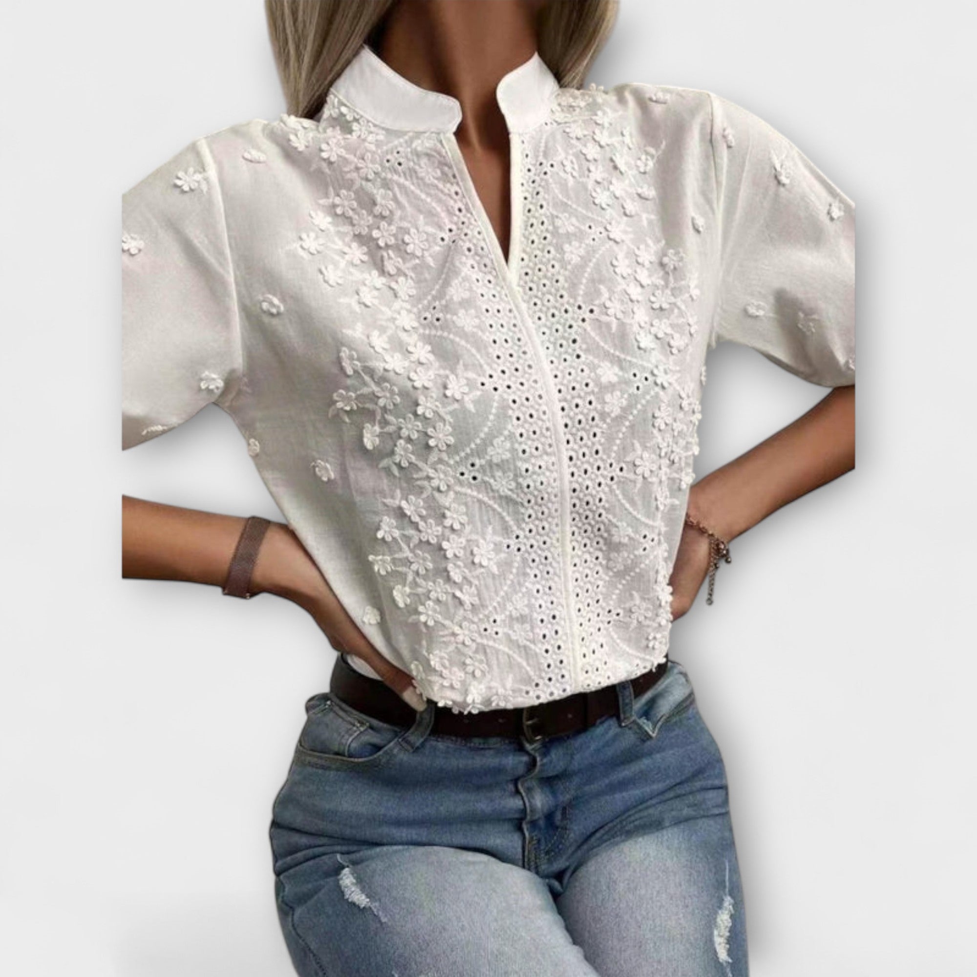 Elise | Blouse with Exquisite Embroidery