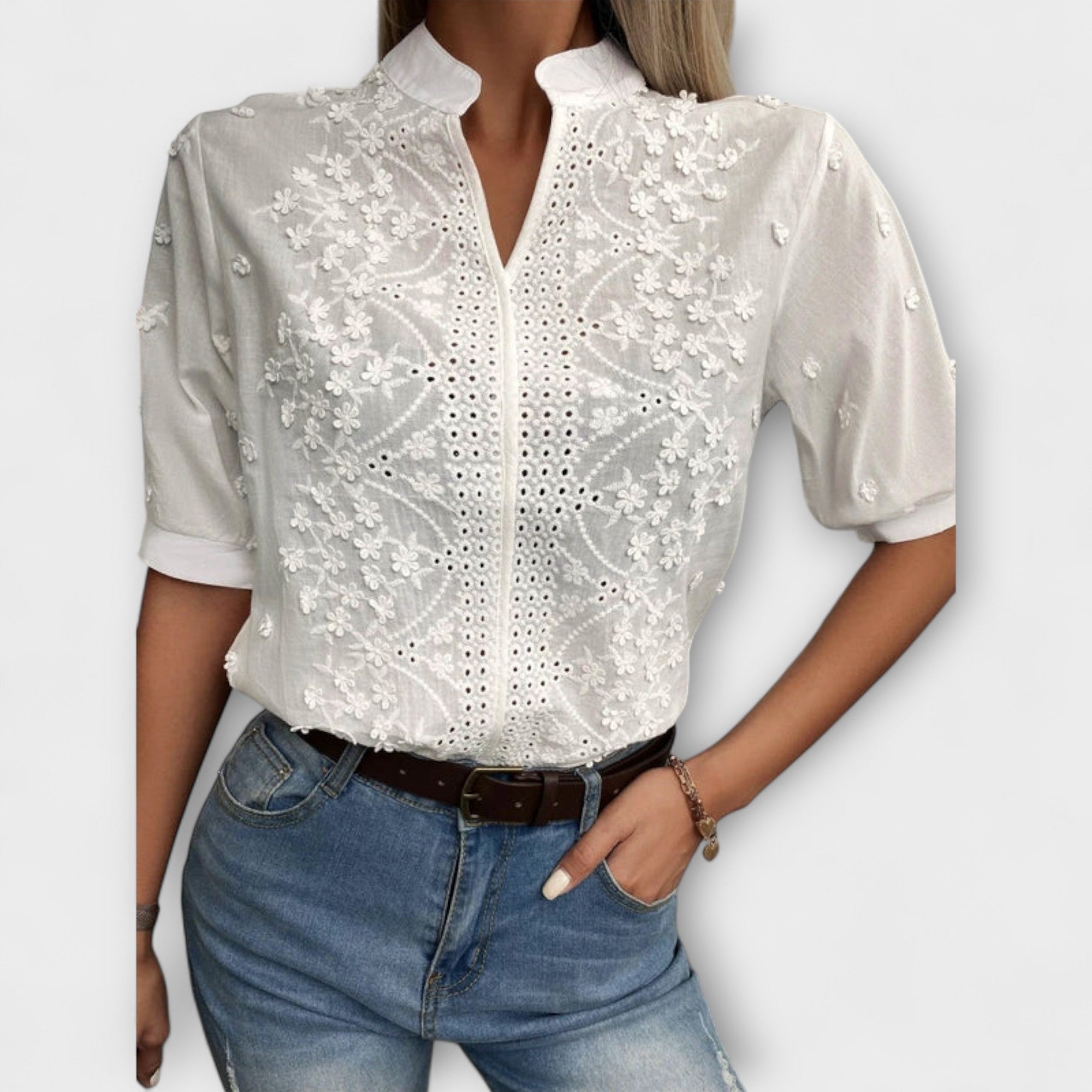 Elise | Blouse with Exquisite Embroidery