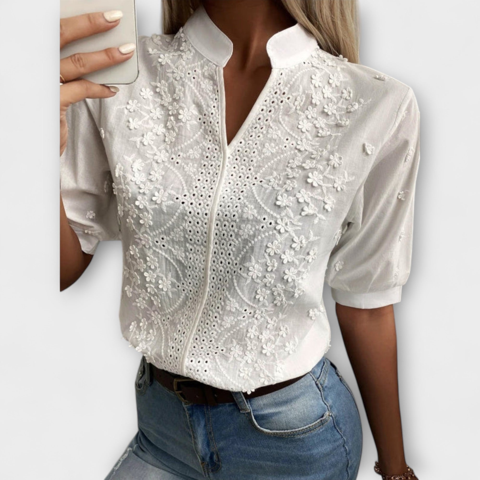 Elise | Blouse with Exquisite Embroidery