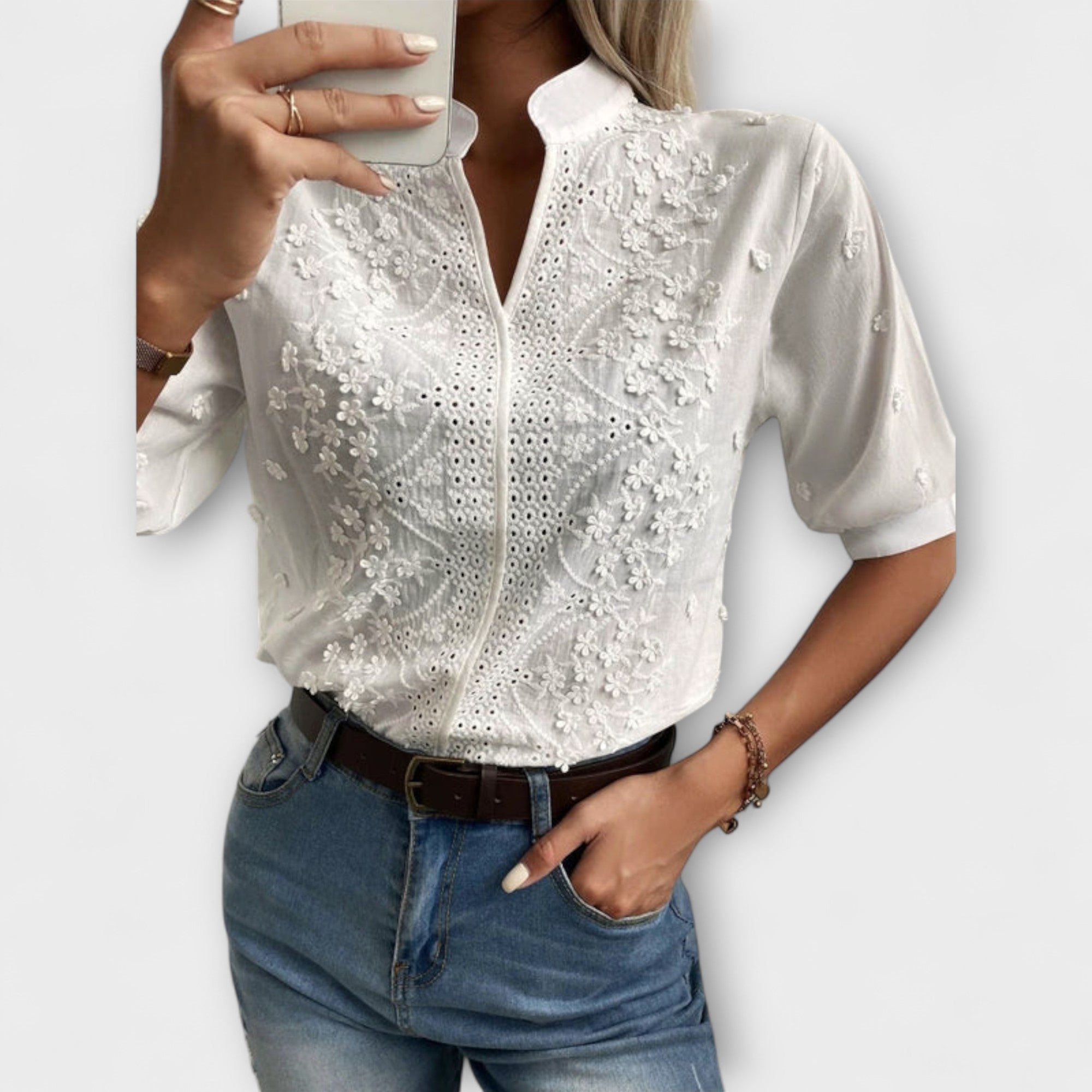 Elise | Blouse with Exquisite Embroidery