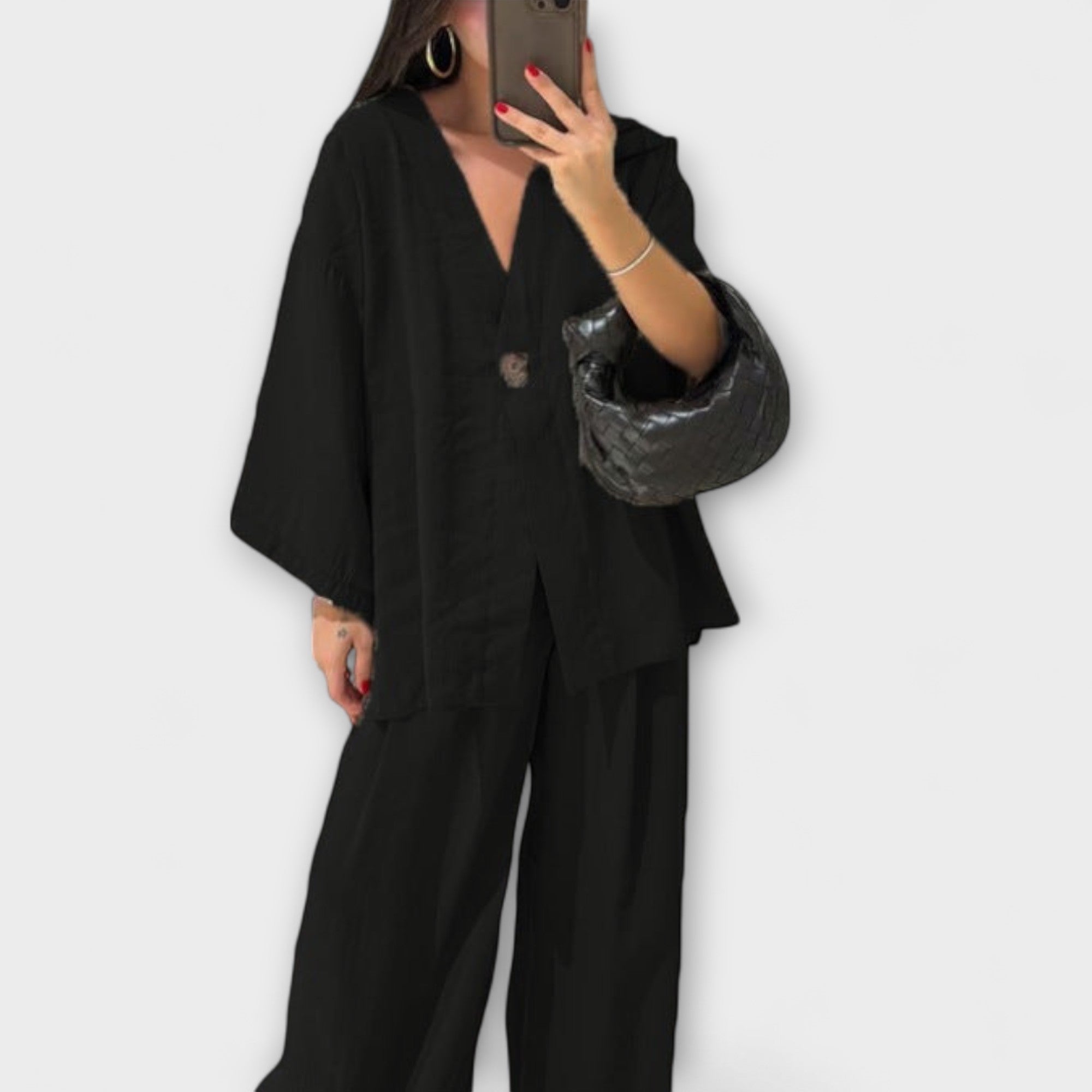 Jacqueline | Casual Set V-Neck Top and Pants