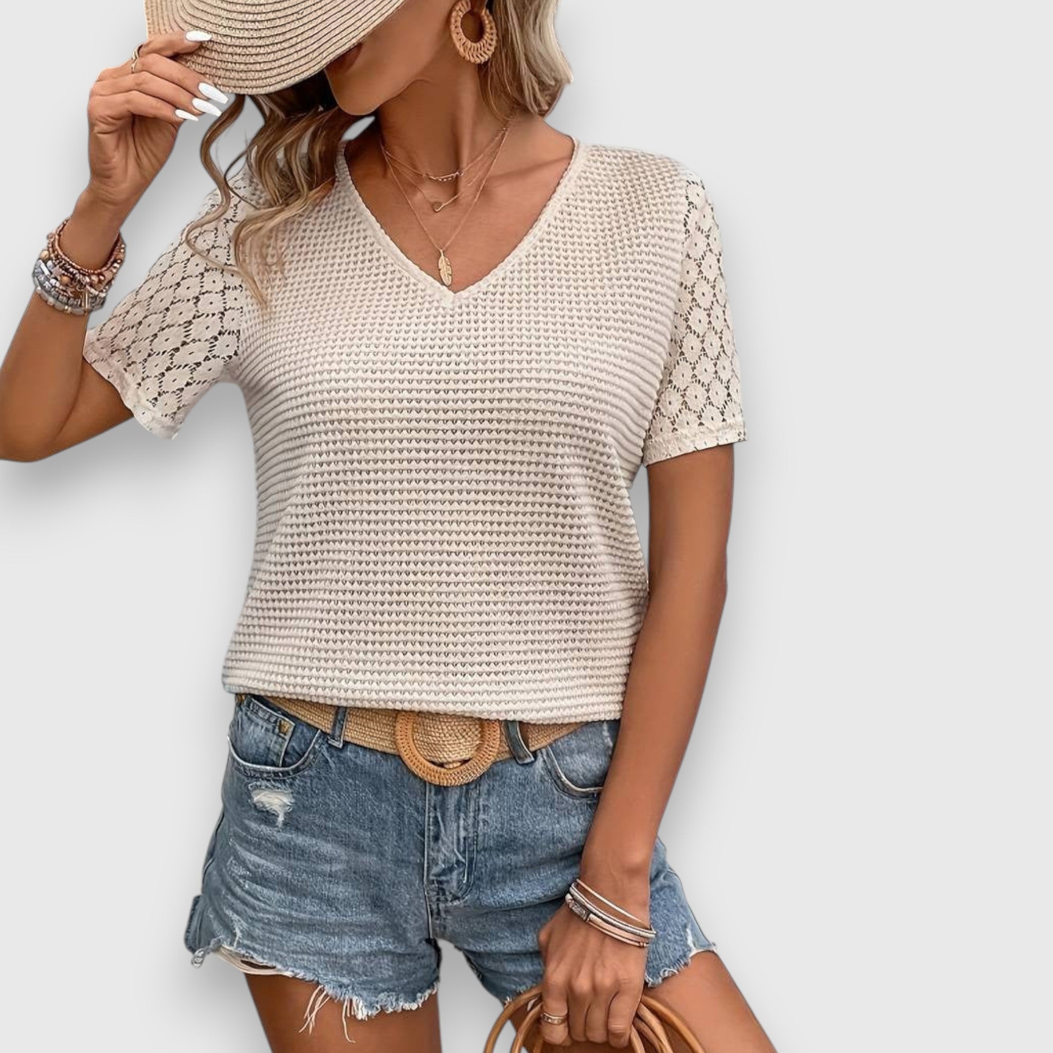 Emanie | Lightweight Short Sleeve Blouse