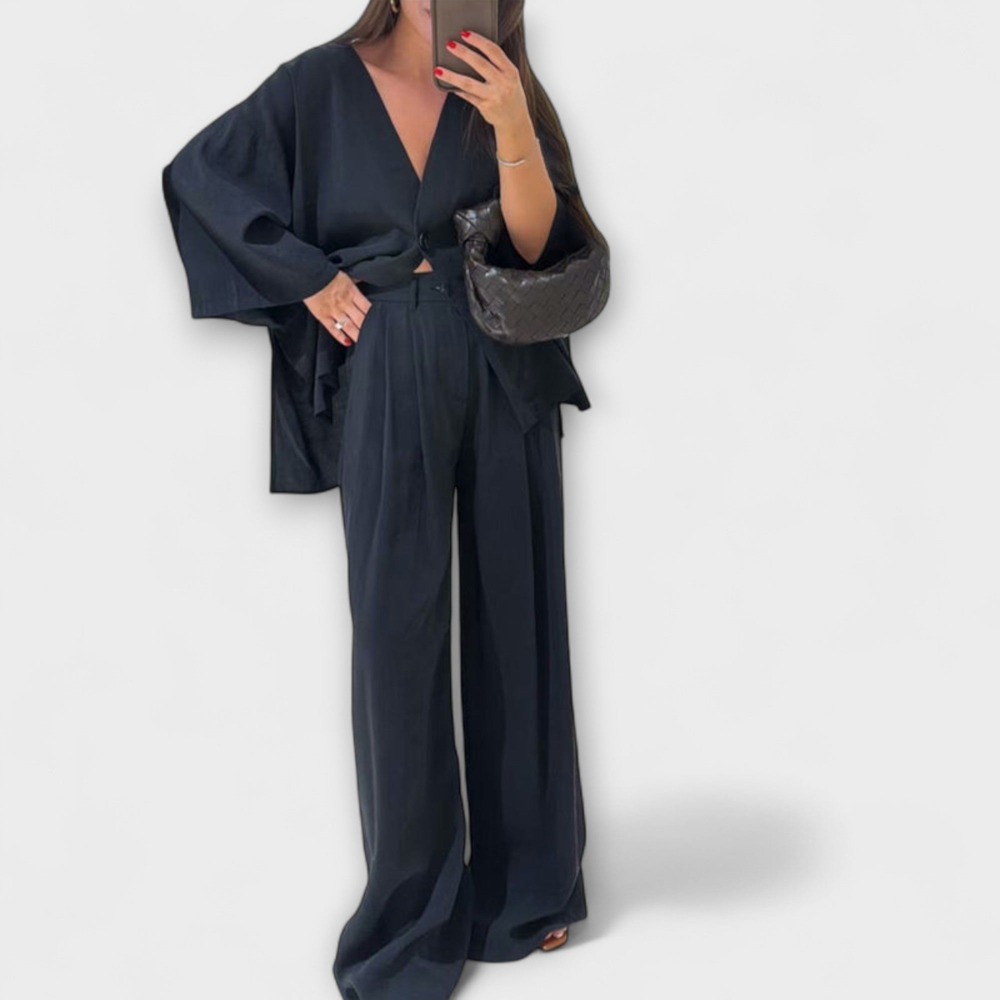 Jacqueline | Casual Set V-Neck Top and Pants
