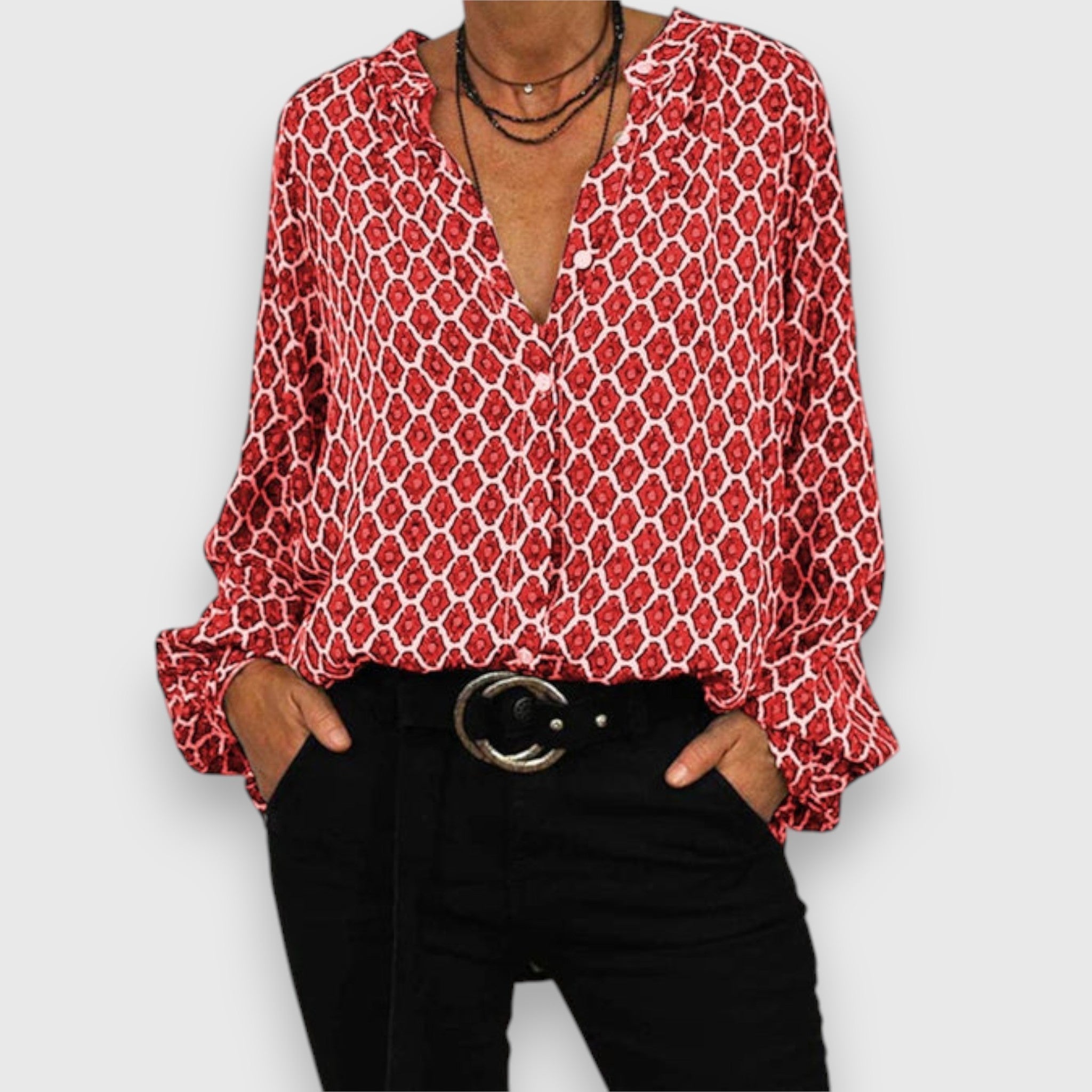 Jana | Chic Printed Fluid Blouse